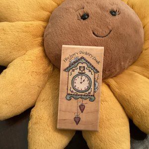 Stampington Hickory Dickory Dock Rubber Stamp